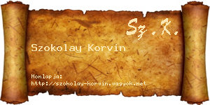 Szokolay Korvin névjegykártya